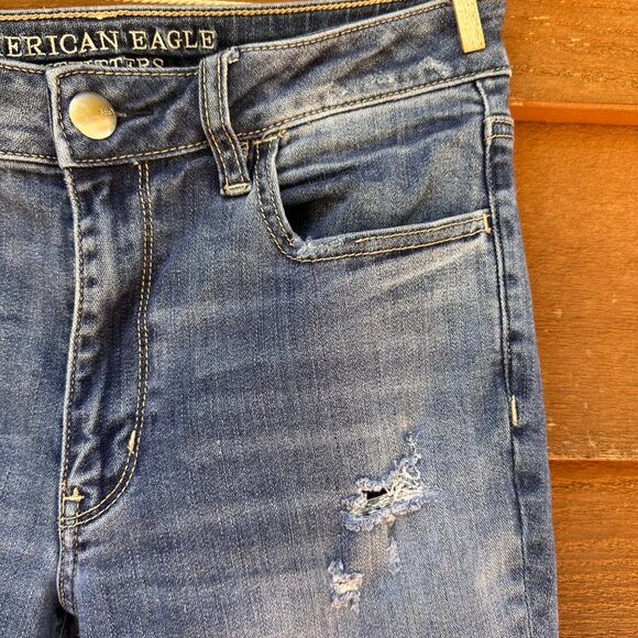 American Eagle Outfitters Super Stretch Ankle Distressed Jeans Size8 - Picture 10 of 15
